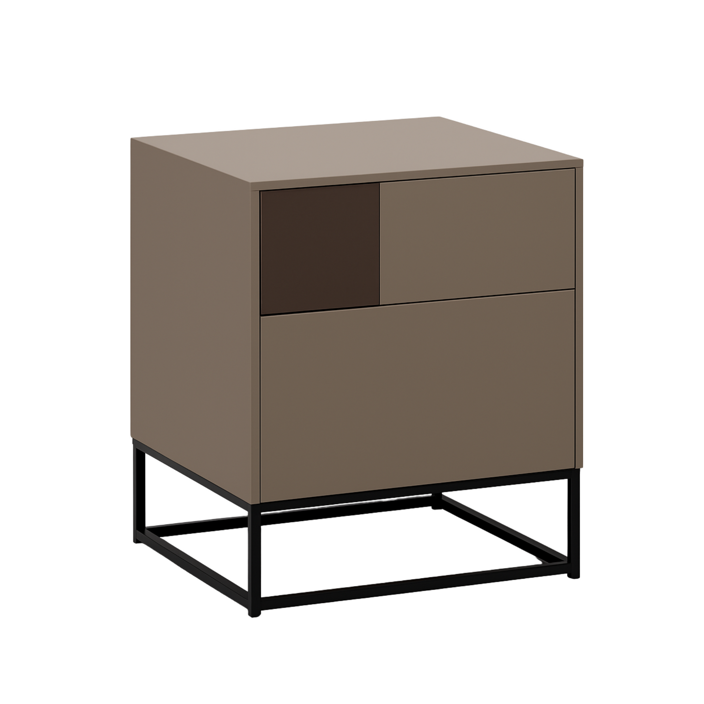 Orme Klee Bedside Table – 2 Drawers (Metal Base)