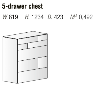 Orme Klee Tallboy – 5 Drawers (Plinth)