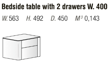 Orme Lovi Bedside Table – 2 Drawers