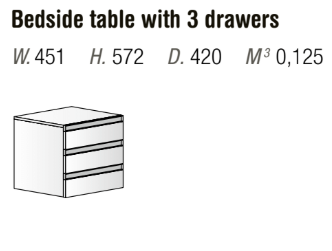 Orme Neck Bedside Table – 3 Drawers