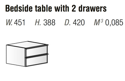 Orme Noto Bedside Table – 2 Drawers