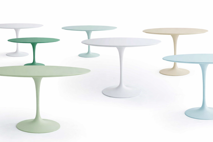 Set of colorful side tables on a white background