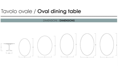 Oval Tulip Dining Table – 199, 219, 224, 235, 244 cm | Marble
