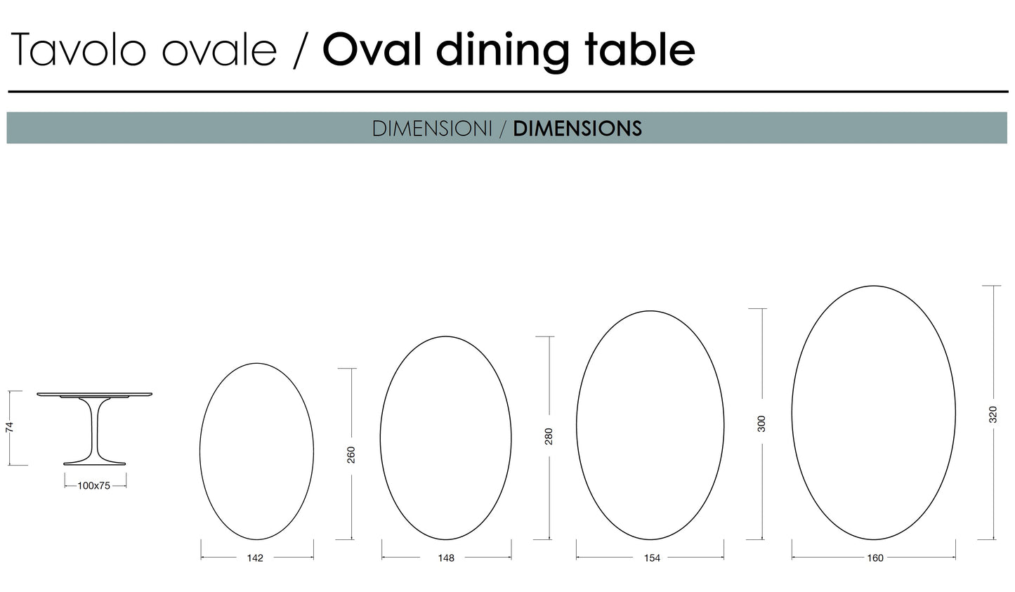 Oval Tulip Table 199, 219, 224, 235 and 244 cm | Laminate or Solid Oak