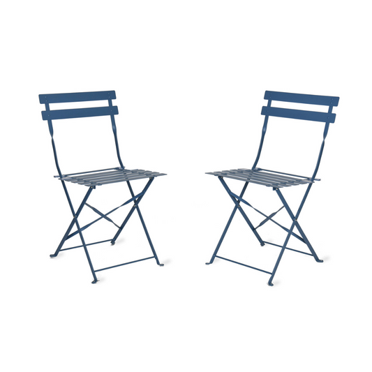 Pair of Rive Droite Bistro Chairs Cove Blue Steel