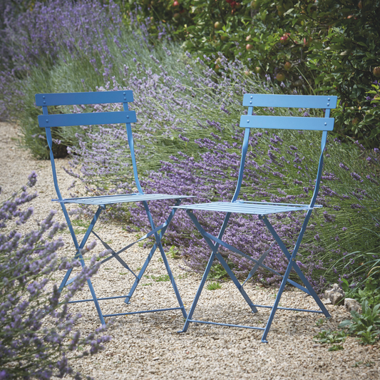 Pair of Rive Droite Bistro Chairs Cove Blue Steel