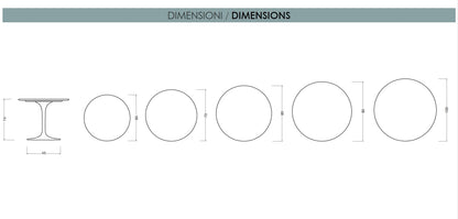 Round Tulip Dining Table Ø70, Ø80, Ø90, Ø100 cm | Laminate or Solid Wood