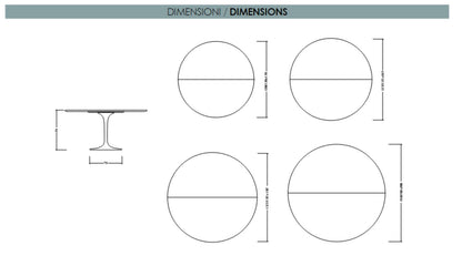 Tavolo da pranzo rotondo Tulip allungabile medio – Design italiano ispirato a Saarinen
