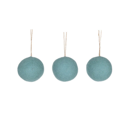 Small Set of 3 Southwold Tarn Blue Baubles