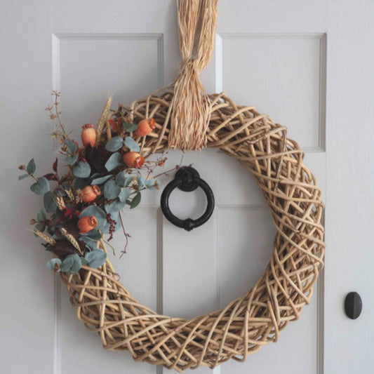 Door Hanging Rattan Wreath - 50cm
