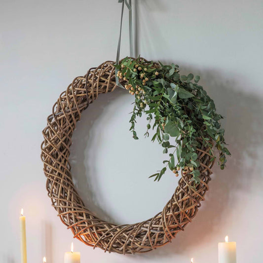 Door Hanging Rattan Wreath - 70cm