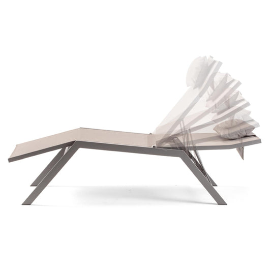 Acapulco Strobo Outdoor Sunbed - Aluminium Frame with Adjustable Back & Head Cushion