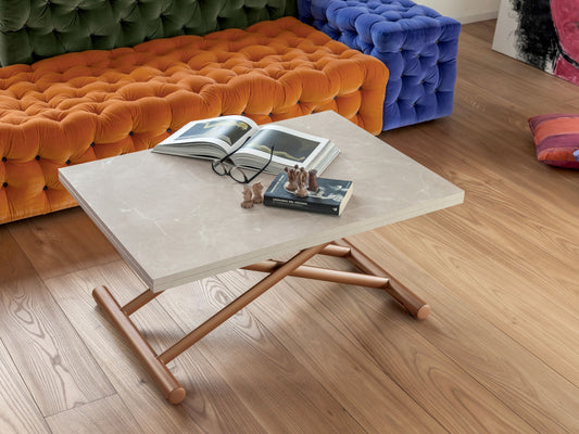 Altacom Gingillo transforming coffee table at adjustable height with ceramic surface