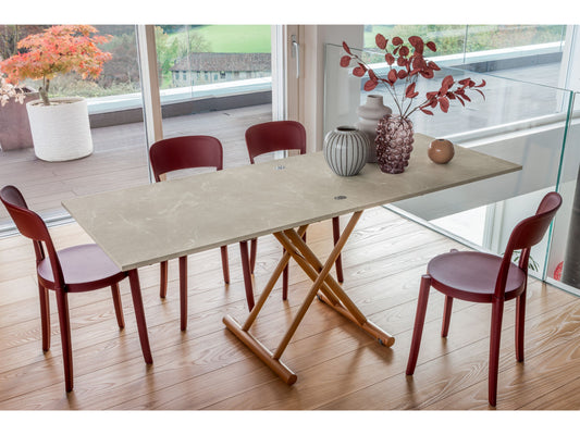 Altacom Gingillo table extended to dining position seating six people