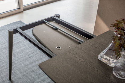 Altacom extendable table hidden leaf storage system inside frame