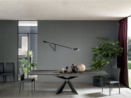 Altacom Sintesi extendable dining table with dark ceramic surface in modern interior setting