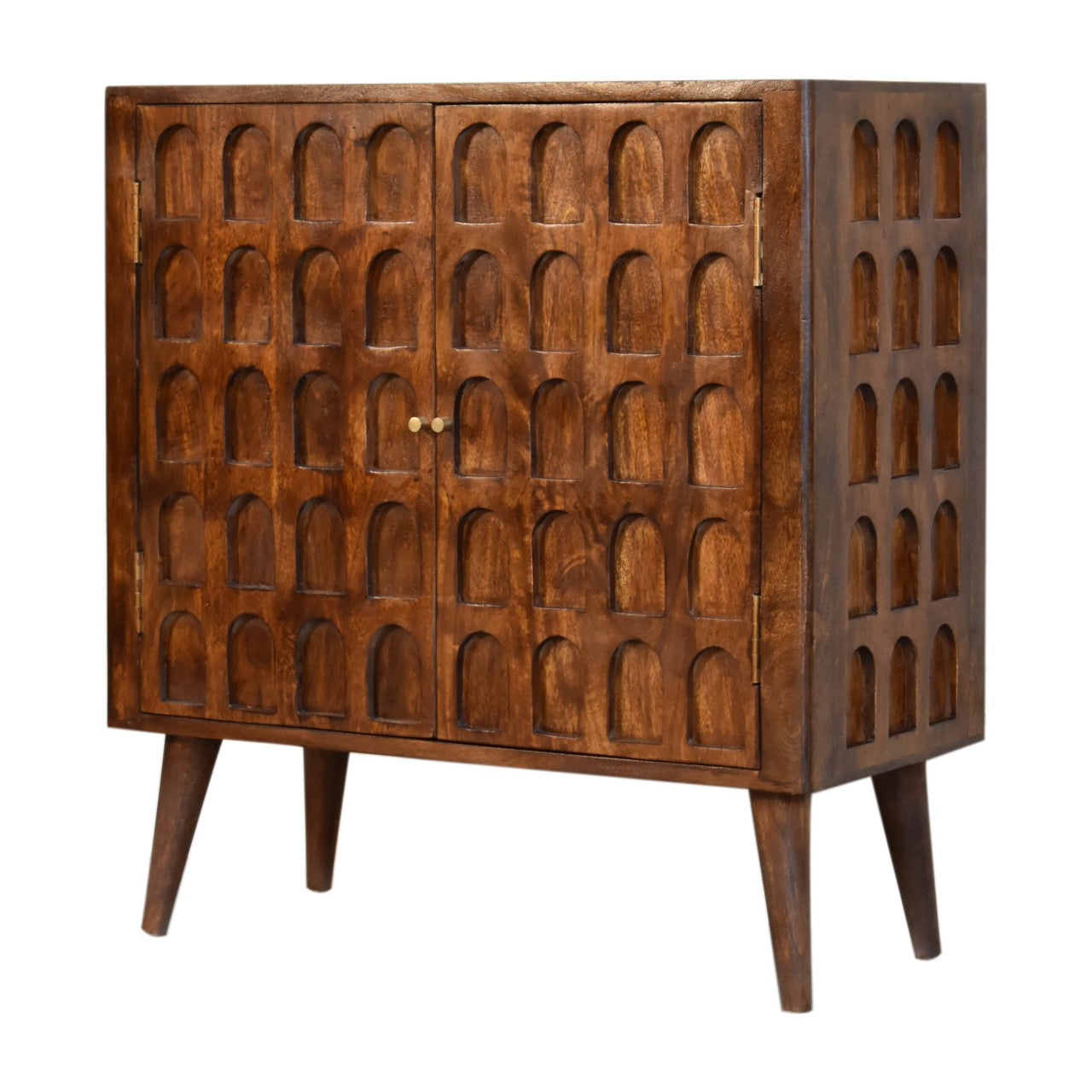 Artisan Chestnut Arch Wooden Cabinet