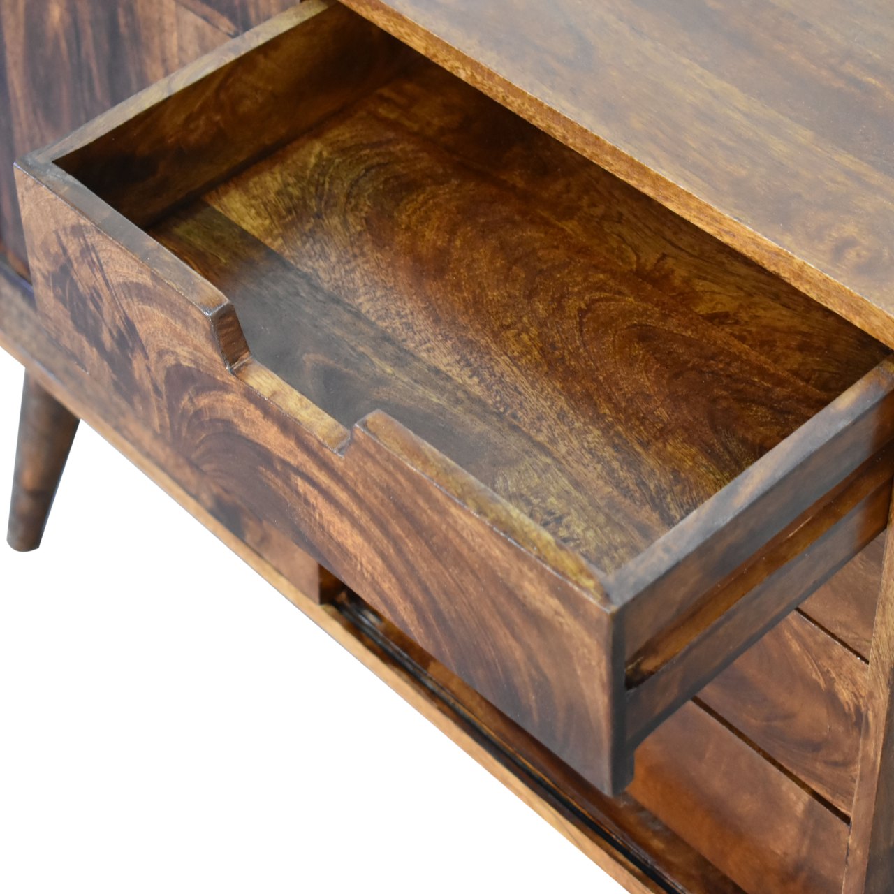 Artisan Chestnut Sliding Wooden Cabinet