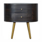 Artisan Ash Black Bedside with Brass Legs