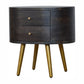 Artisan Ash Black Bedside with Brass Legs