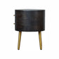 Artisan Ash Black Bedside with Brass Legs