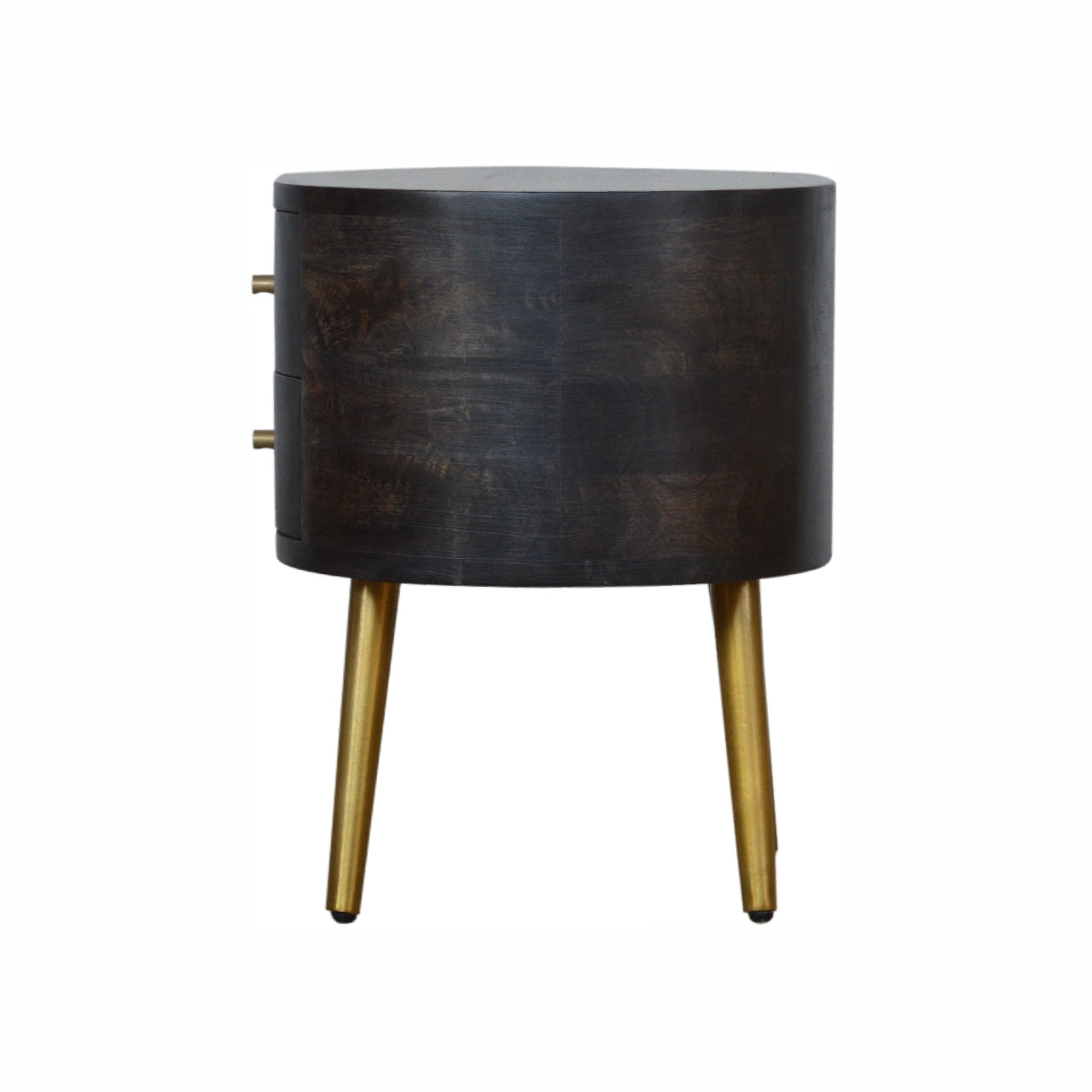 Artisan Ash Black Bedside with Brass Legs