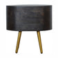 Artisan Ash Black Bedside with Brass Legs