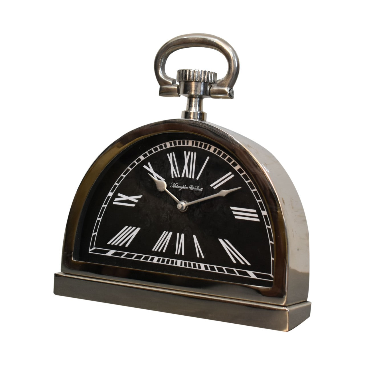 Artisan Black and Chrome Table Clock