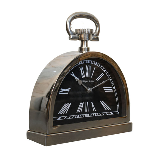Artisan Black and Chrome Table Clock