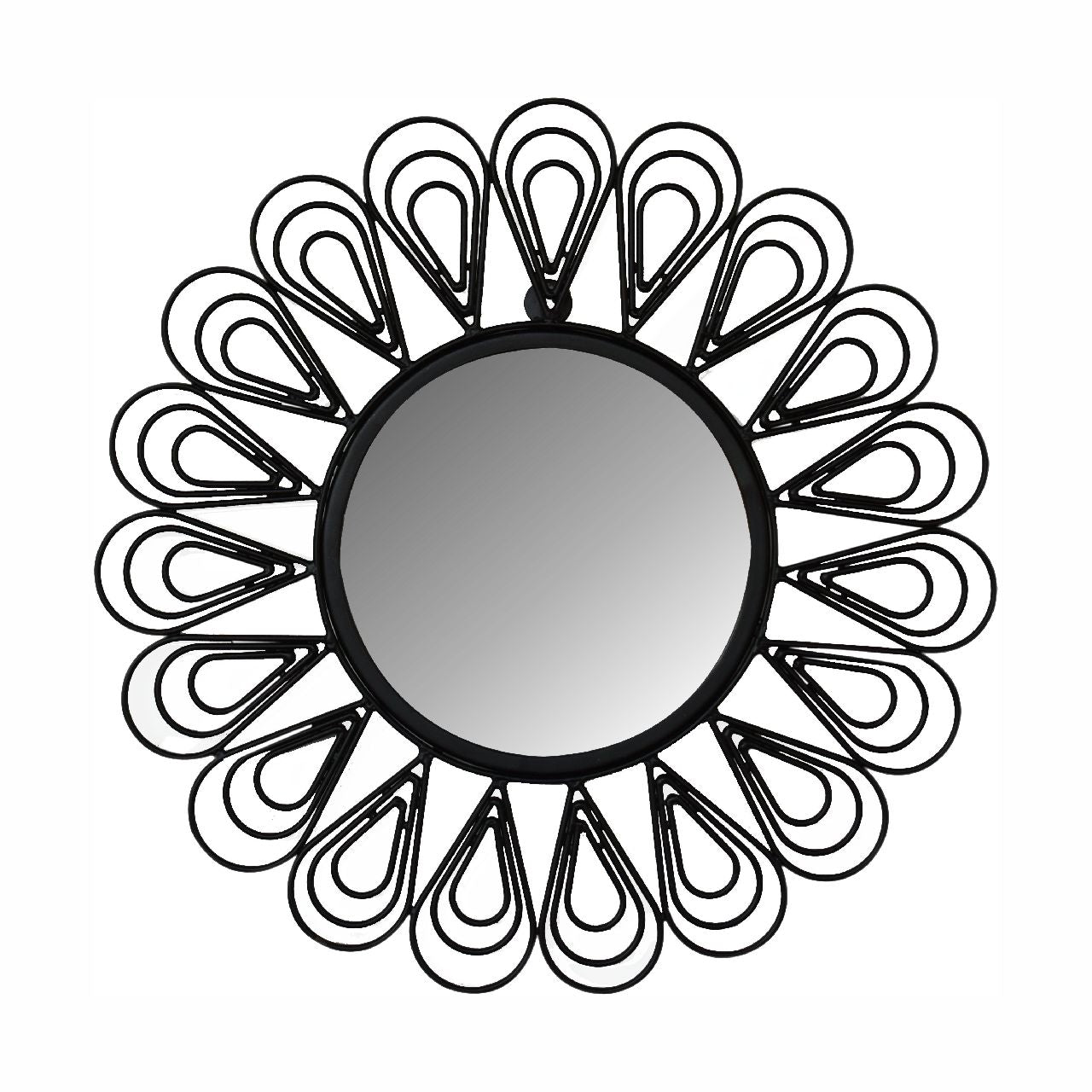 Artisan Black Coated Wired Flower Mirror