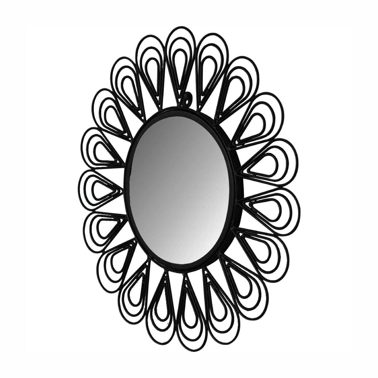 Artisan Black Coated Wired Flower Mirror