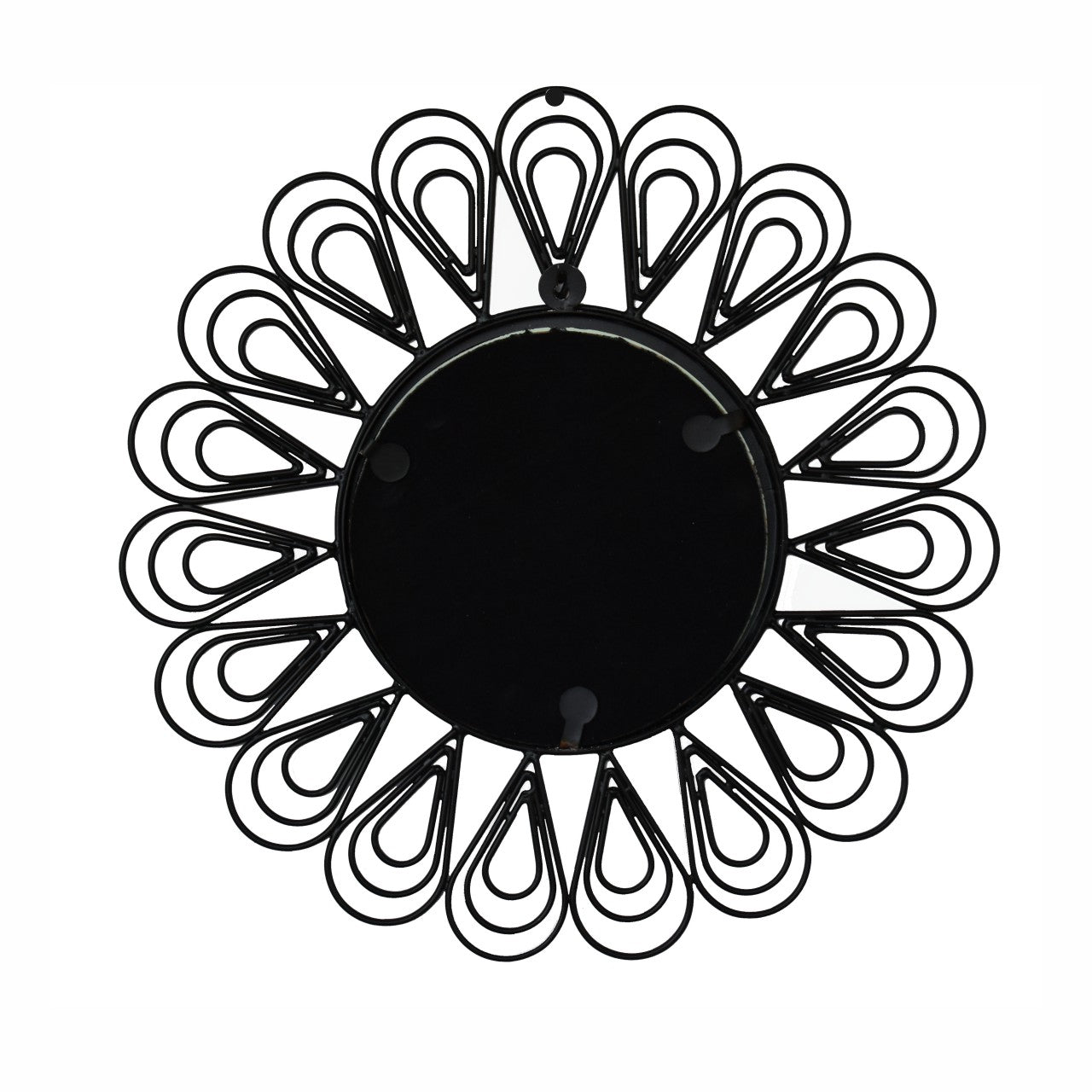 Artisan Black Coated Wired Flower Mirror