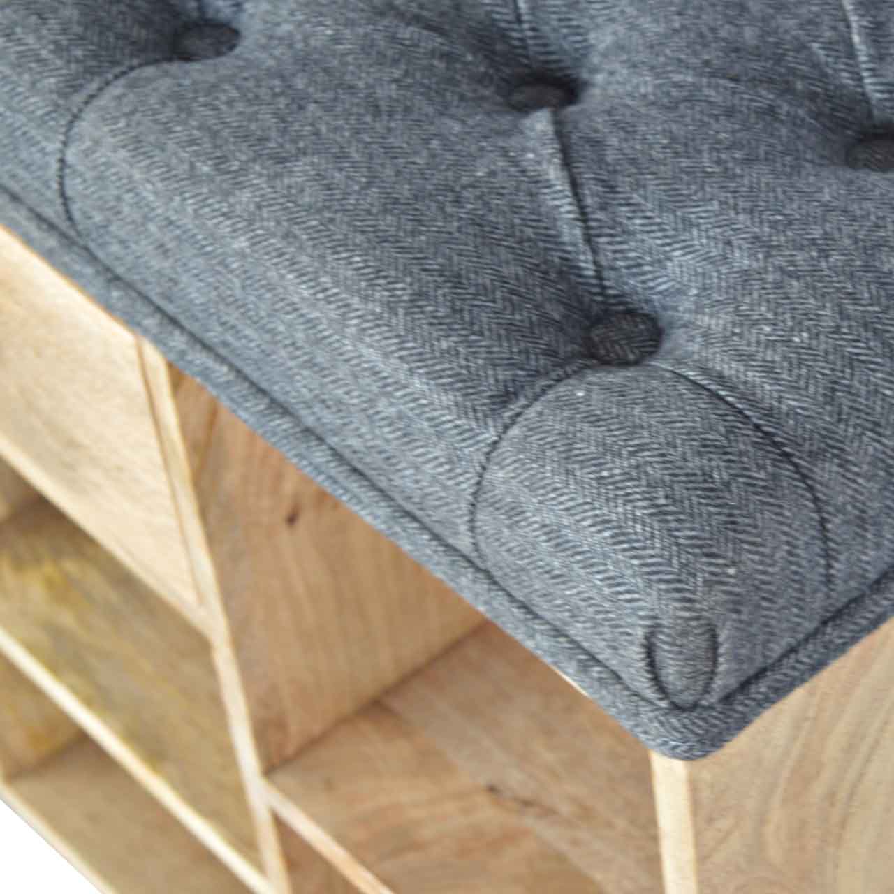 Black Tweed 1 Drawer Bench by Artisan Furniture