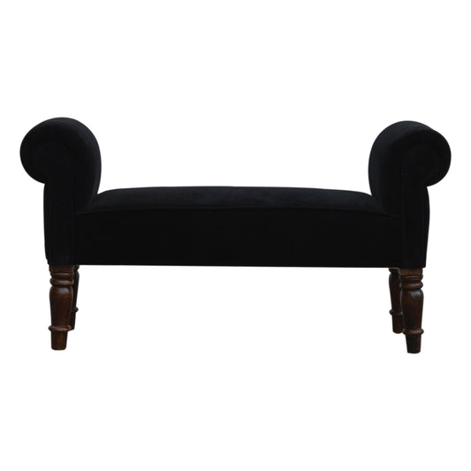 Black Velvet Bench by Artisan Furniture