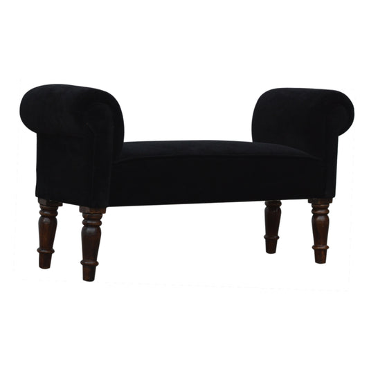 Black Velvet Bench by Artisan Furniture