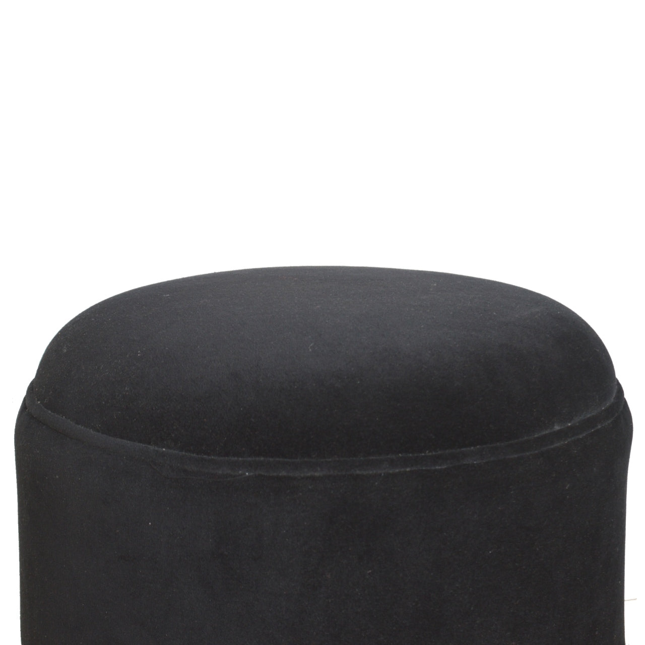 Black Velvet Nordic Style Solid Wood Footstool