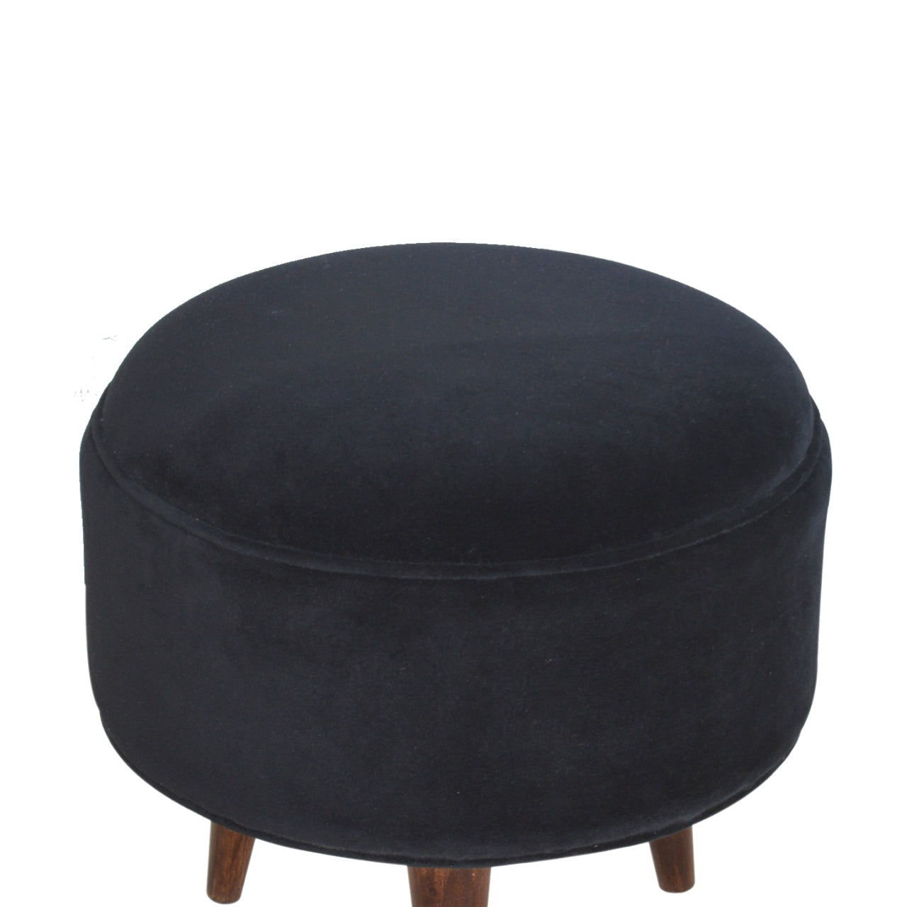 Black Velvet Nordic Style Solid Wood Footstool