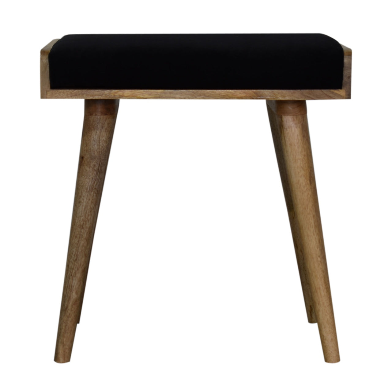 Aritsan Black Velvet Tray Style Footstool