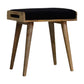 Aritsan Black Velvet Tray Style Footstool