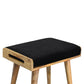 Aritsan Black Velvet Tray Style Footstool