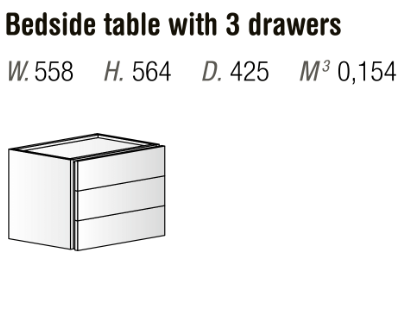 Comodino Orme Blocco a 3 cassetti – Moderno Italiano