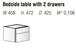 Orme Blocco Bedside Table – 2-Drawer Modern Italian
