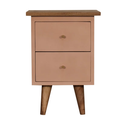 Blush Pink Hand Painted Solid Wood Bedside