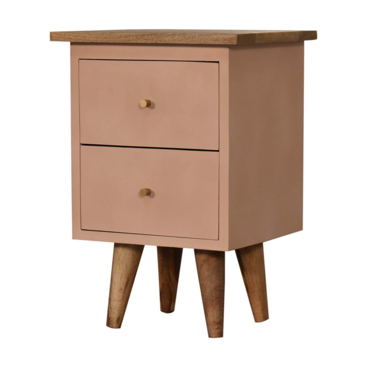 Blush Pink Hand Painted Solid Wood Bedside