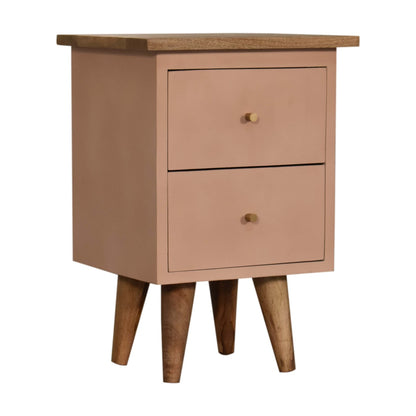 Blush Pink Hand Painted Solid Wood Bedside