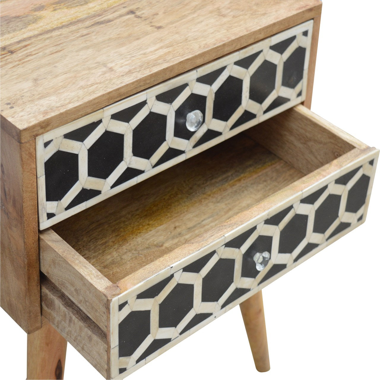 Bone Inlay Bedside with 2 Drawers by Artisan Furniture