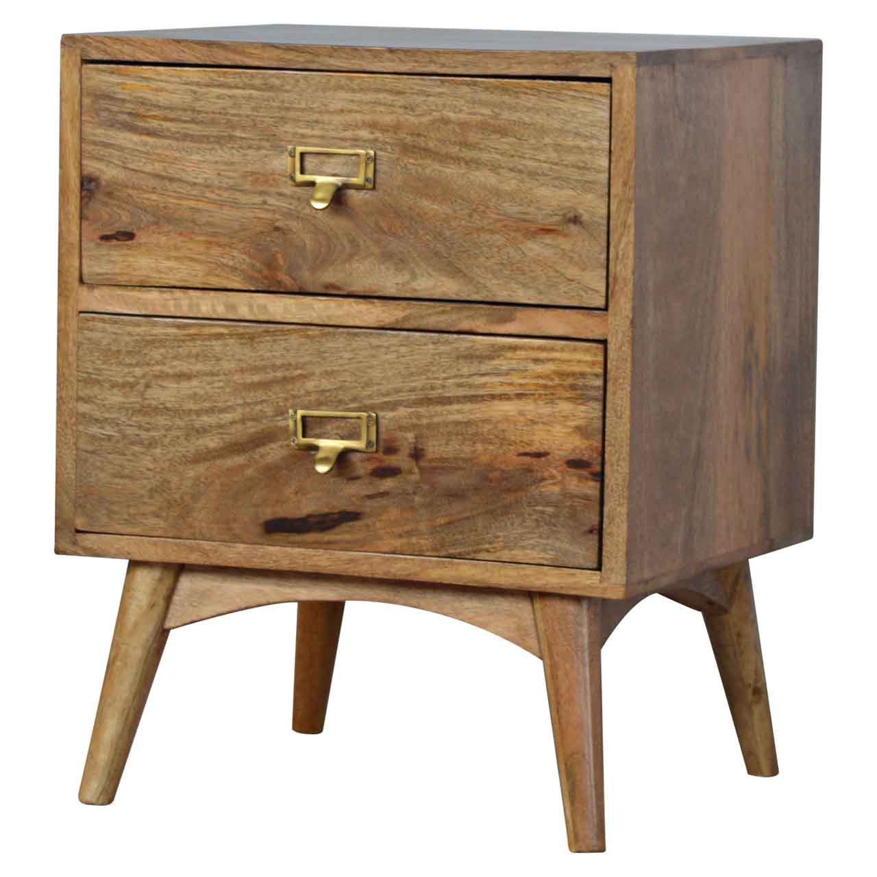 Brass and deals wood bedside table