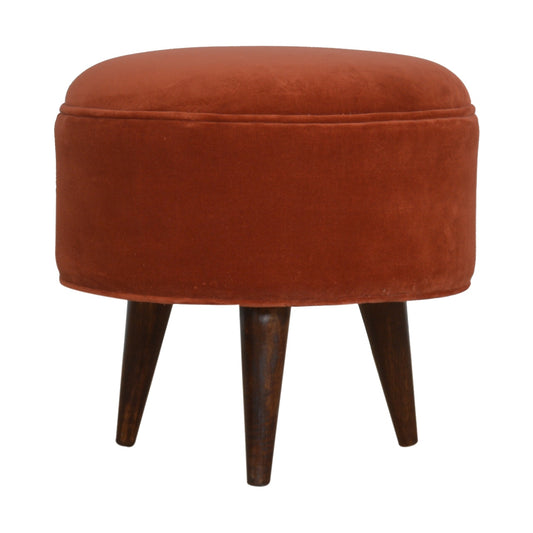 Brick Velvet Nordic Style Solid Wood Footstool