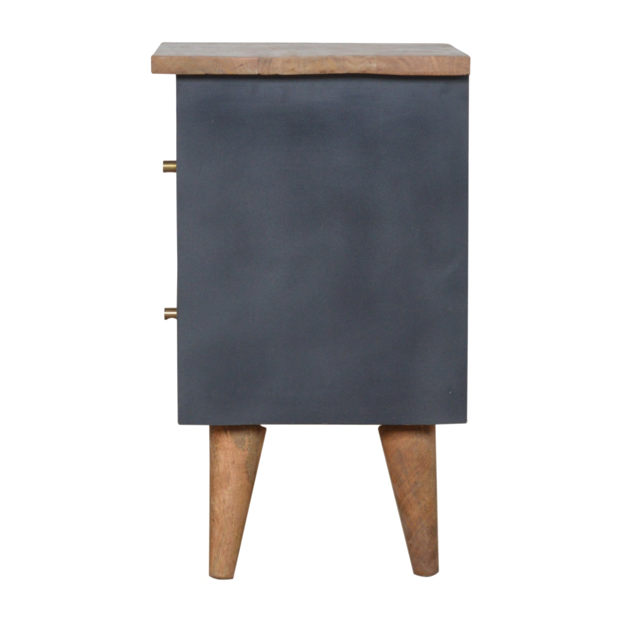 Charcoal Black Hand Painted Artisan Bedside