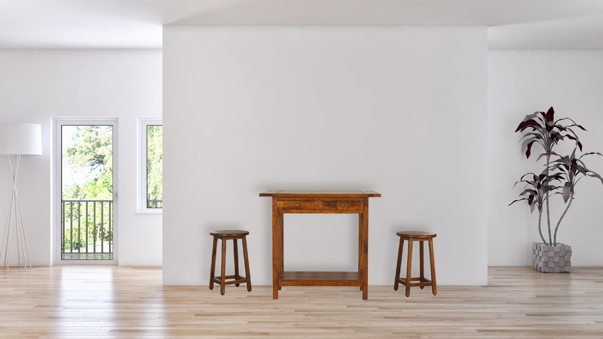 Wall table with deals stools